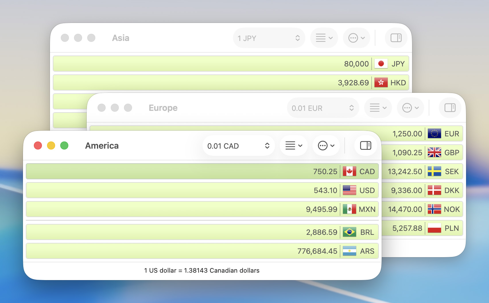 Multiple Currency Converters